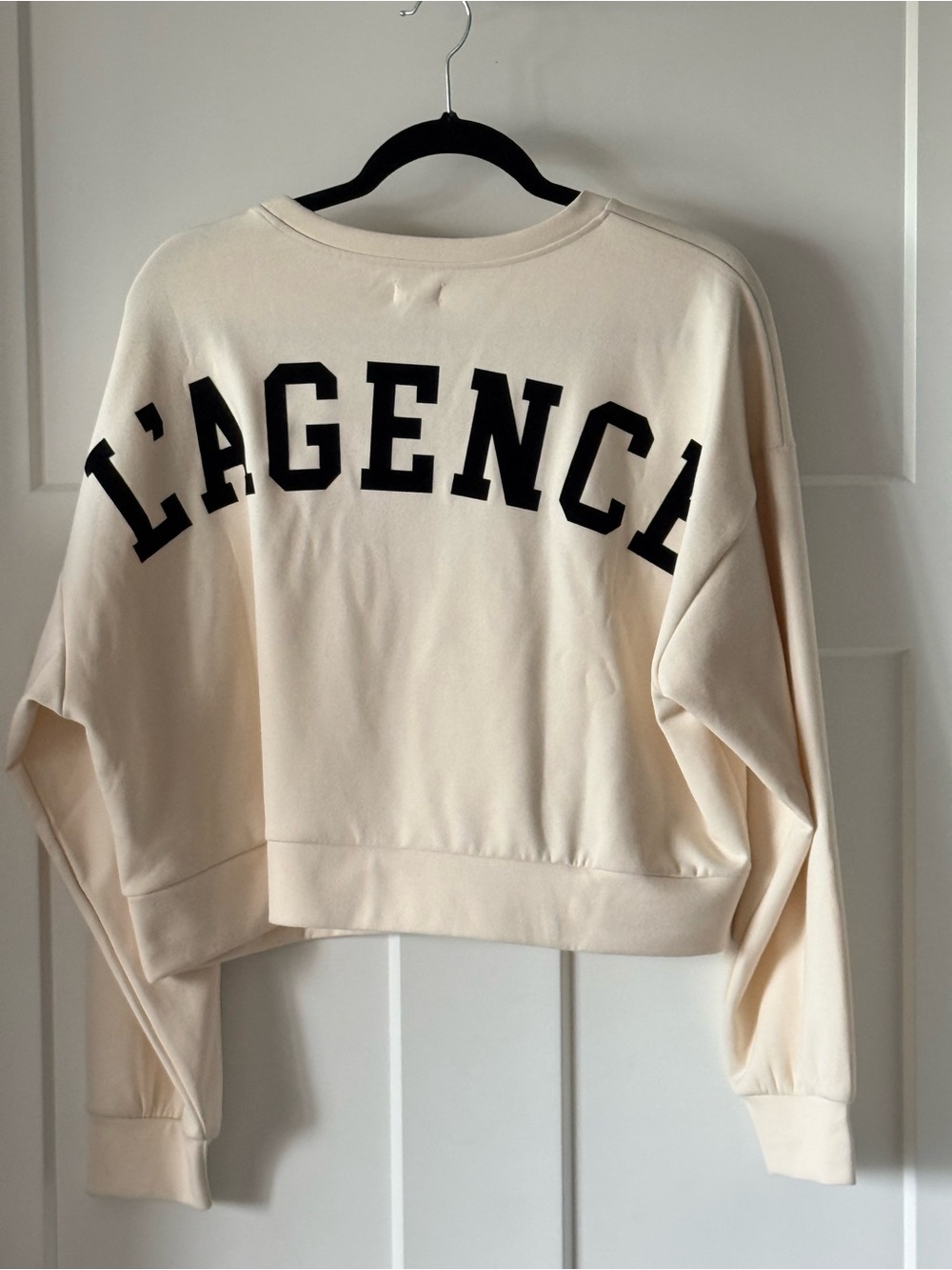 L’Agence Cropped Cream Crewneck Sweatshirt - Tag Attached NWT